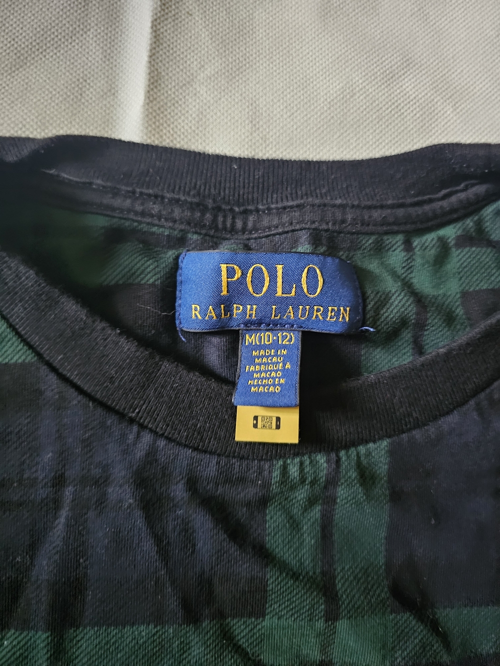 Ralph Lauren Polo Bear Plaid Short-Sleeve T-Shirt - Navy/Green - Picture 2 of 3